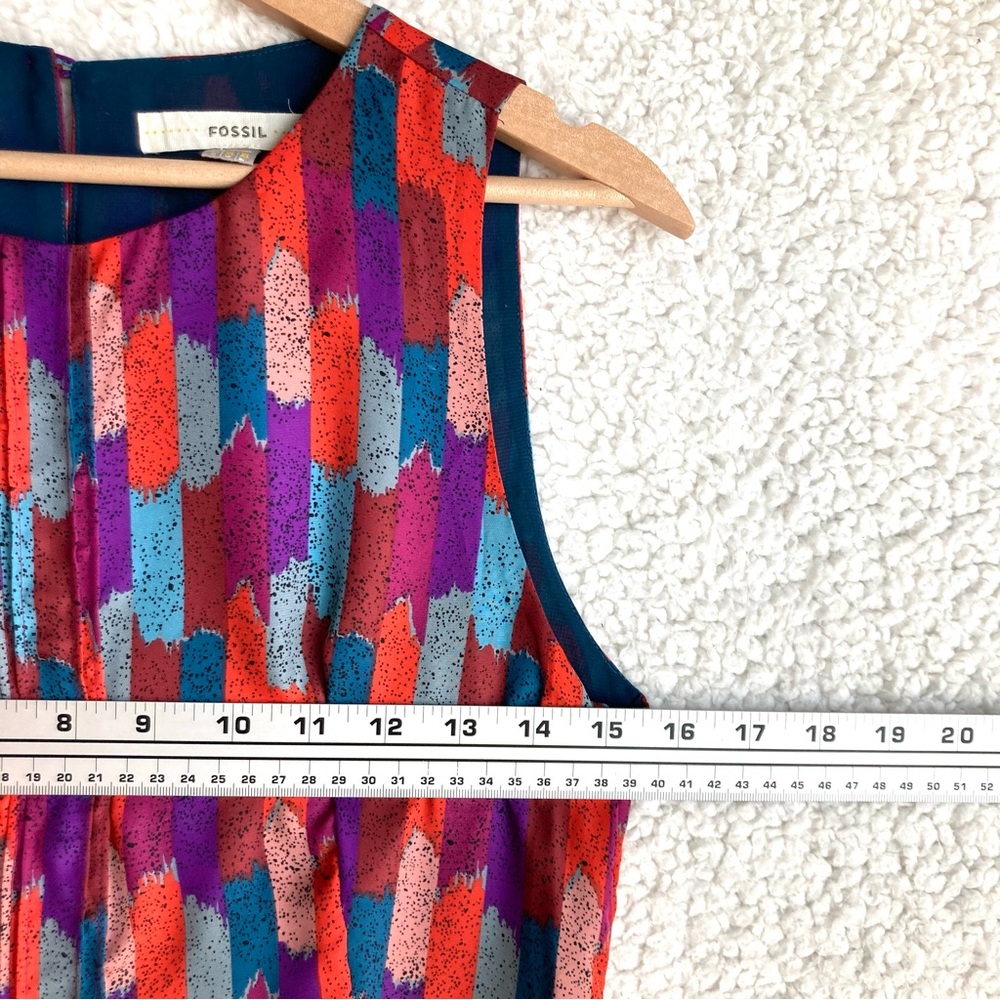 Fossil Women's sleeveless multi-color drop waist dress, Sz XS - Picture 7 of 17